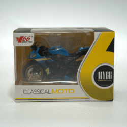 Kovová modrá motorka