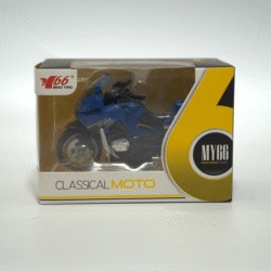 Kovová tmavě modrá motorka