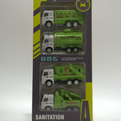 Set  kovových sanitárních autíček zelená barva