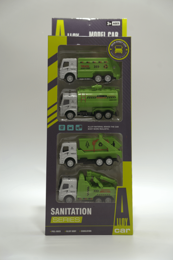 Set  kovových sanitárních autíček zelená barva - Obrázek 1