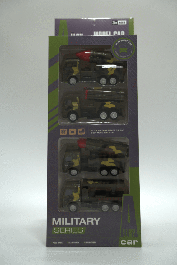 Set kovových armádních autíček tmavě zelená barva - Obrázek 1